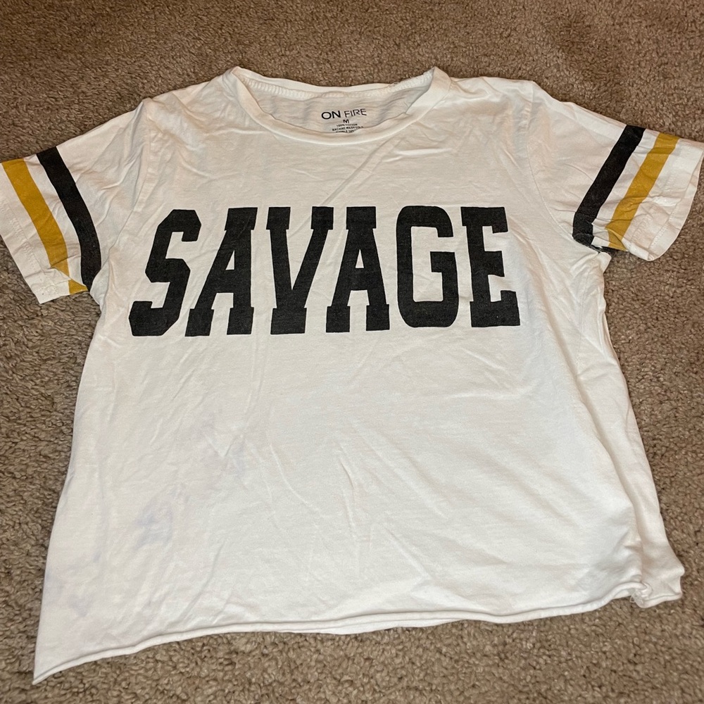 White Graphic “Savage” Tee Shirt